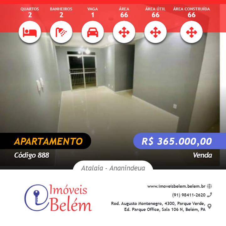 #888 - Apartamento para Venda em Ananindeua - PA