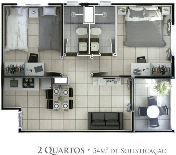 Apartamento, 2 quartos, 54 m² - Foto 8