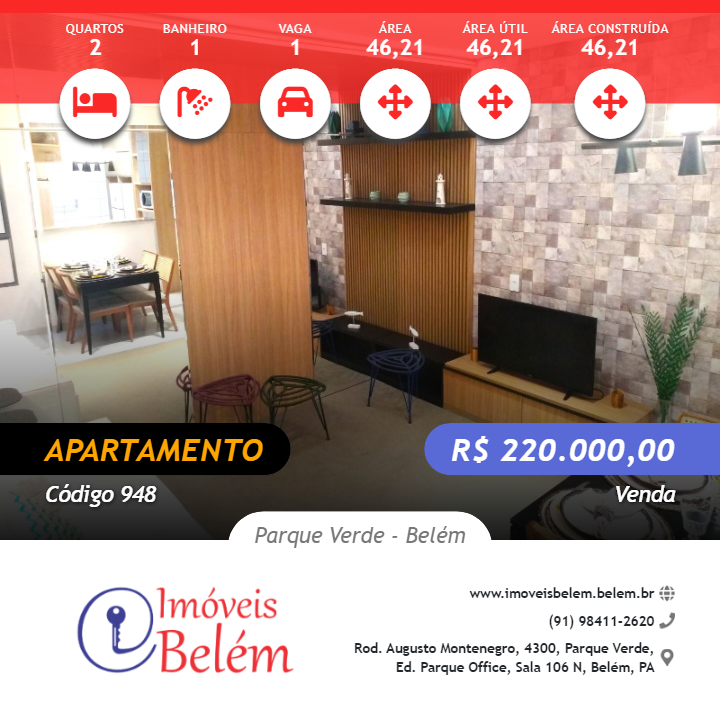 #948 - Apartamento para Venda em Belém - PA