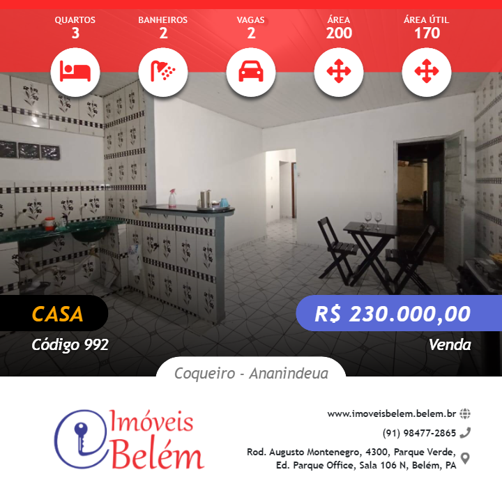 #992 - Casa para Venda em Ananindeua - PA