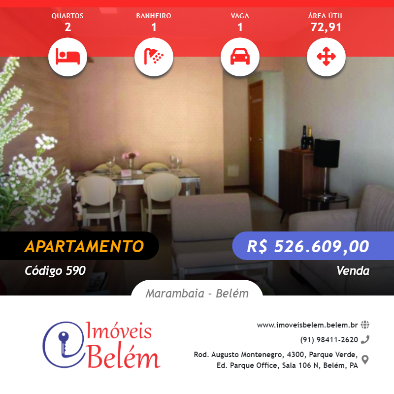 #1001 - Apartamento para Venda em Belém - PA