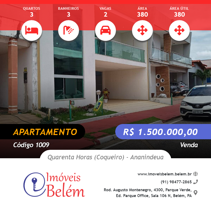 #1009 - Apartamento para Venda em Ananindeua - PA