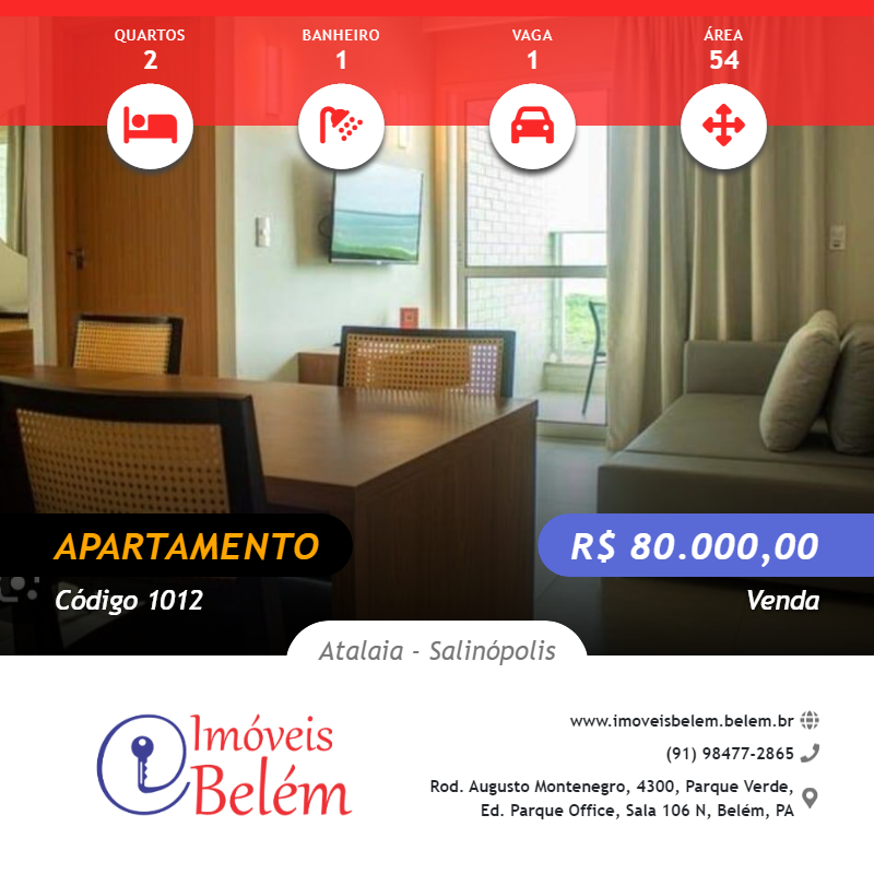 #1012 - Apartamento para Venda em Salinópolis - PA
