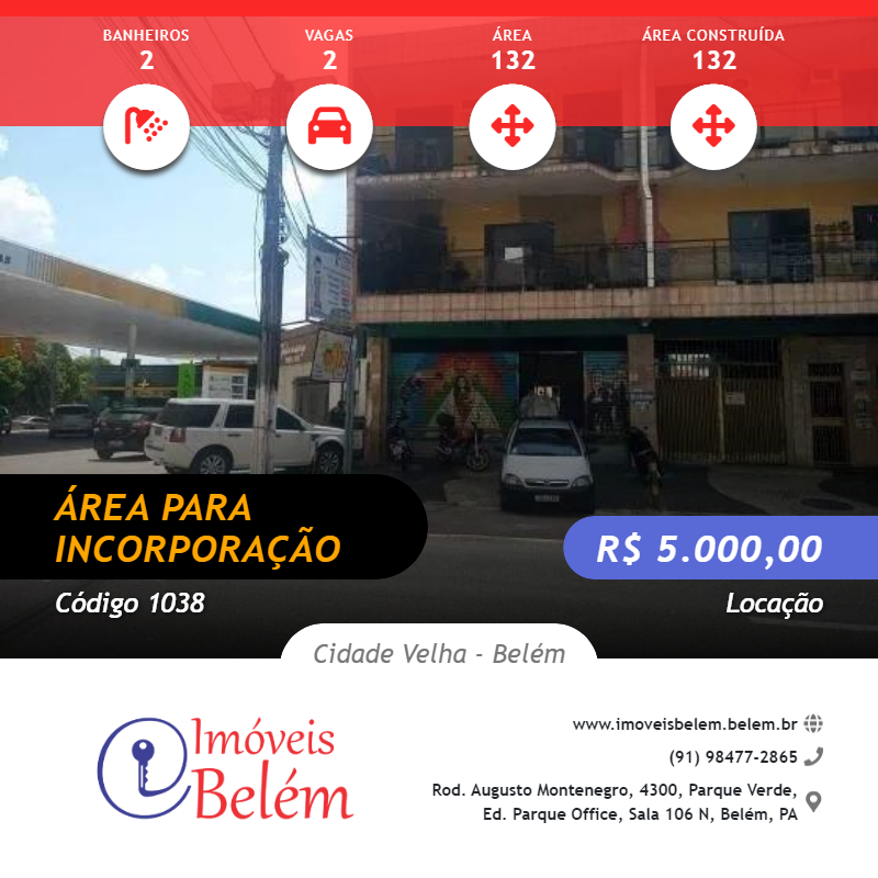 #1038 - Área para Incorporação para Venda em Belém - PA