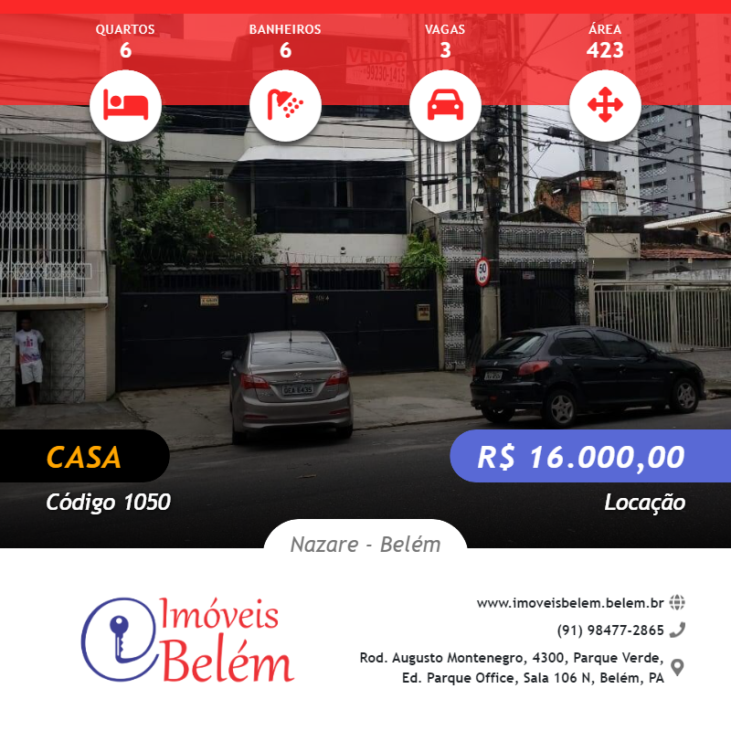 #1050 - Casa para Venda em Belém - PA