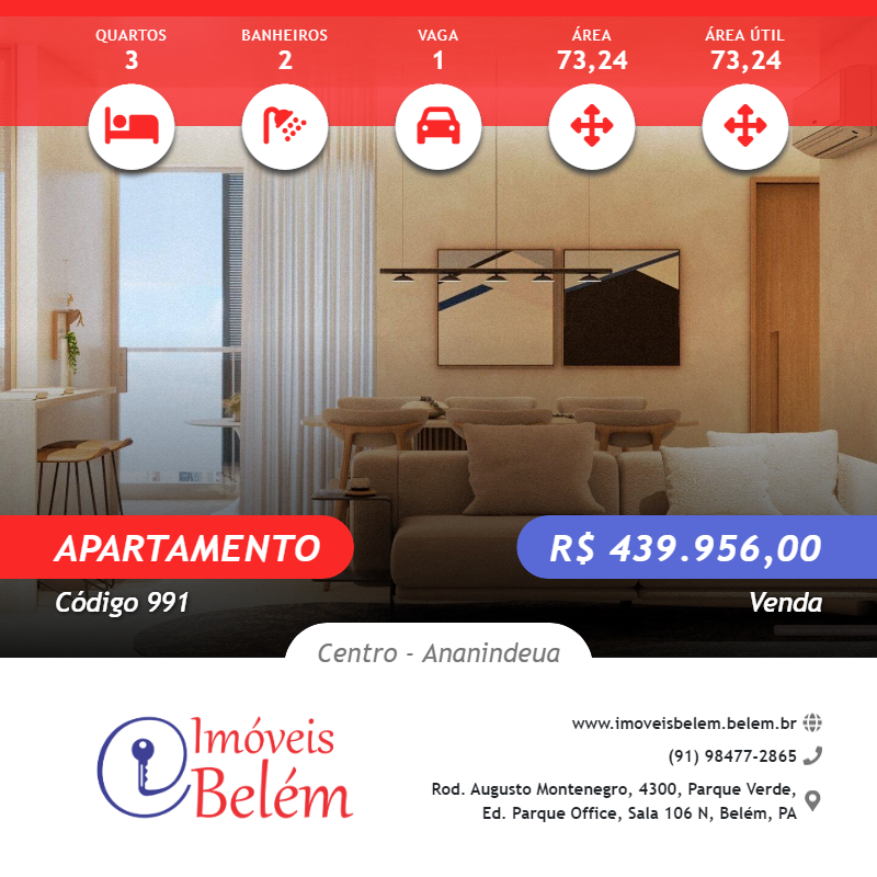 Apartamento, 3 quartos, 73 m² - Foto 1