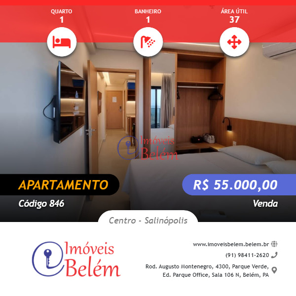 Apartamento (COTA) para VENDA no Resort Salinas Premium
