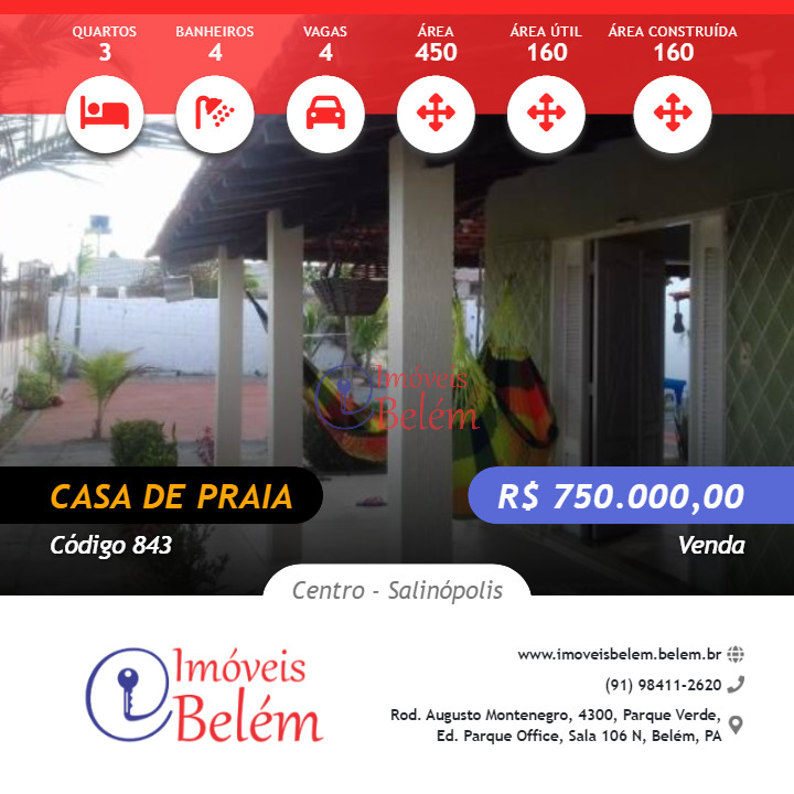 Casa de Praia dos Sonhos na Praia do Atalaia / Salinas