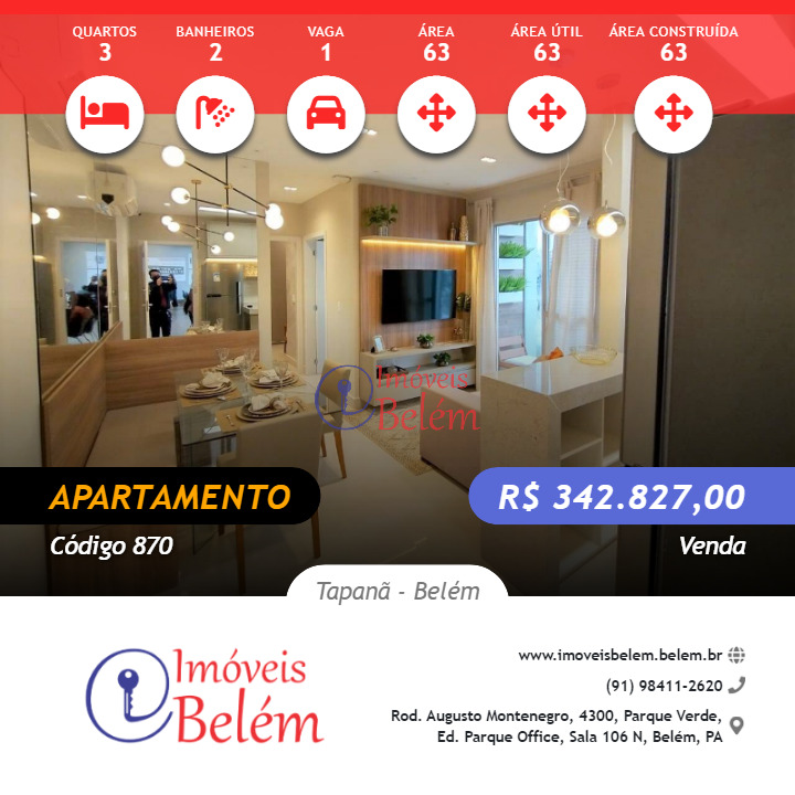 Imóveis Belém Vende Alegro 3/4 c/ suíte, primeiro andar