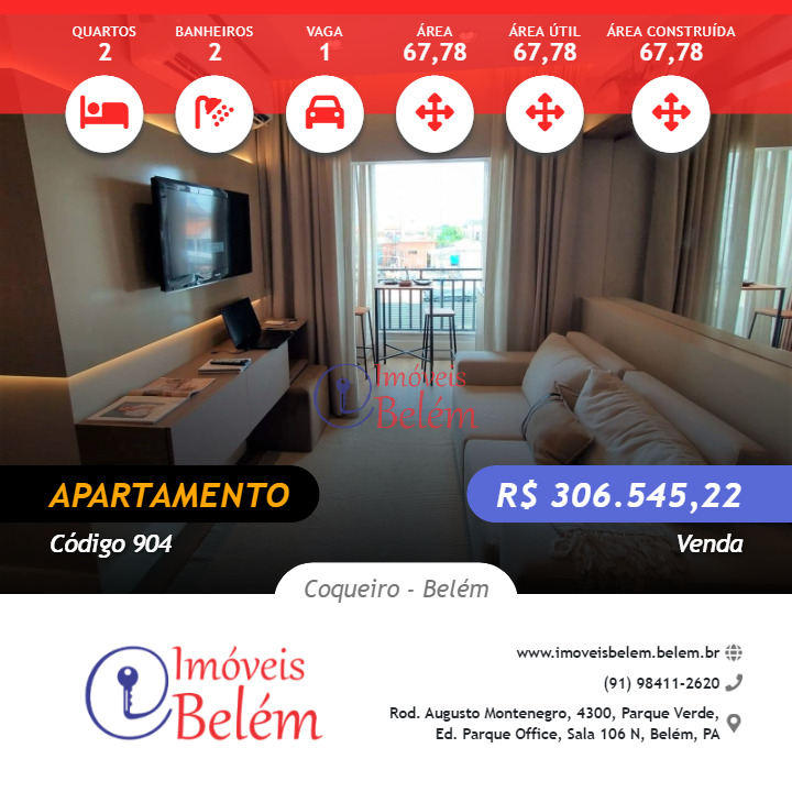 Apartamento 2/4 sendo 1 suíte 67m²