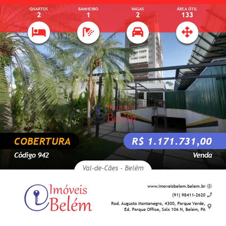 Imoveis Belém Vende Breeze Residence 2/4 Cobertura na Planta