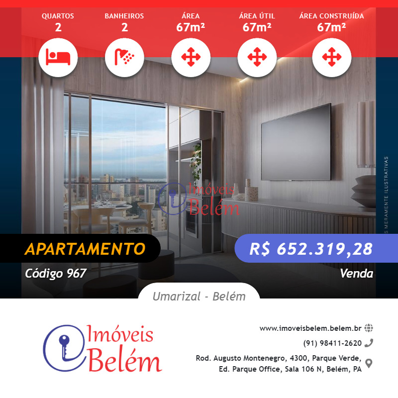 Imóveis Belém vende Skye Tower na planta no Umarizal