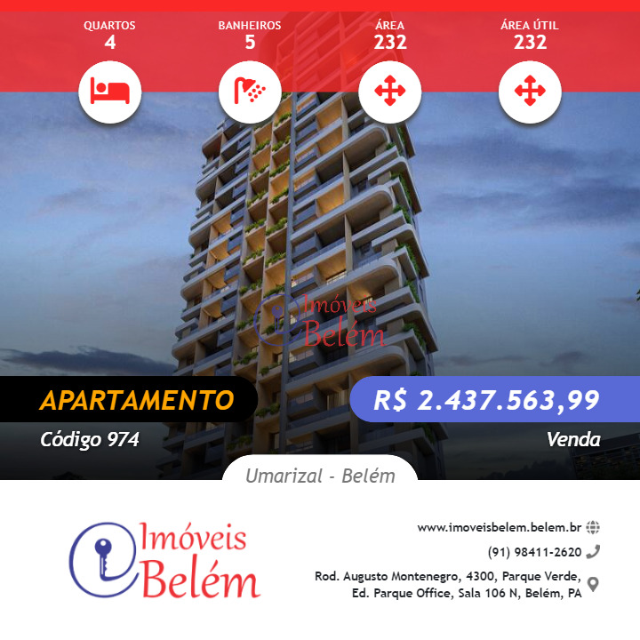 Imóveis Belém vende torre Maranello no Umarizal