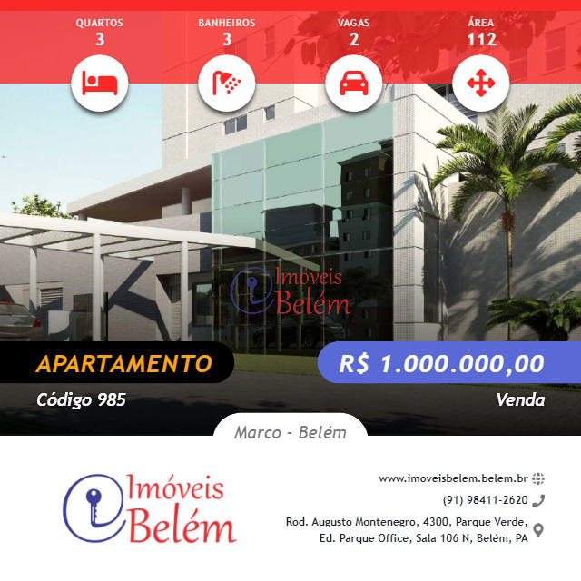 Imóveis Belém vende torre Floratta - 3 Suítes NO Marco