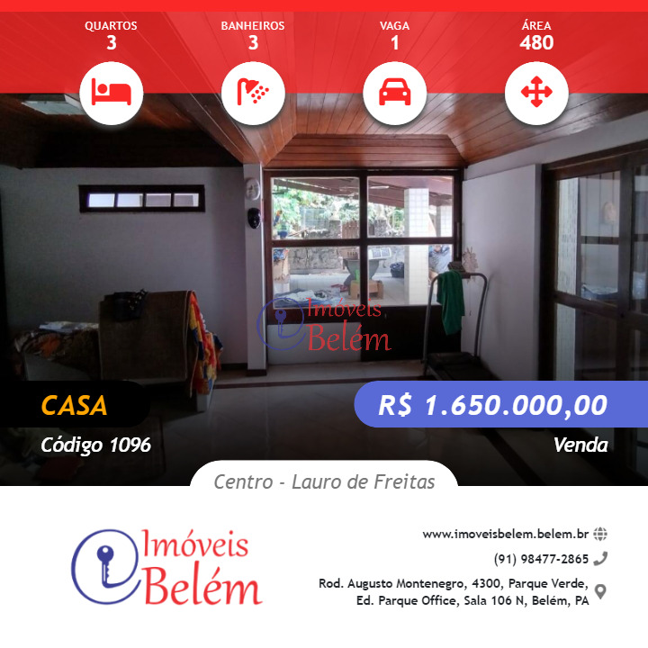 Imóveis Belém vende casa no condomínio Jardim dos pássaros em Bahia