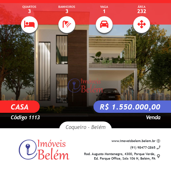 Imóveis Belém Vende Casa no Jardins do Lago