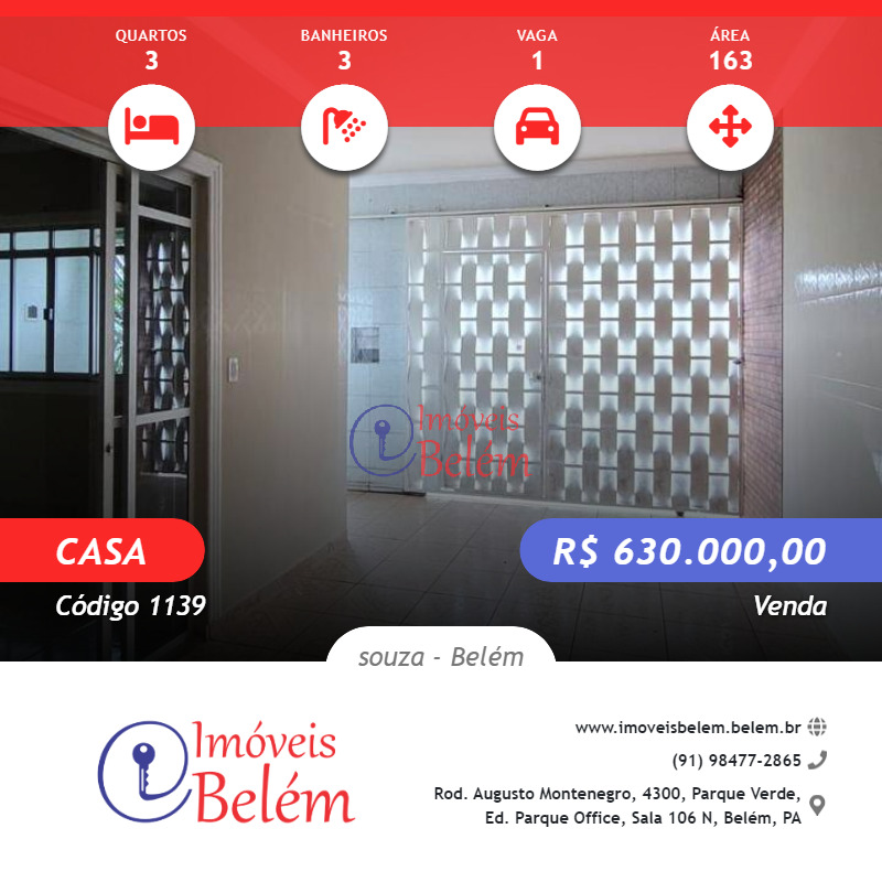 Imóveis Belém vende casa na Major Eliezer