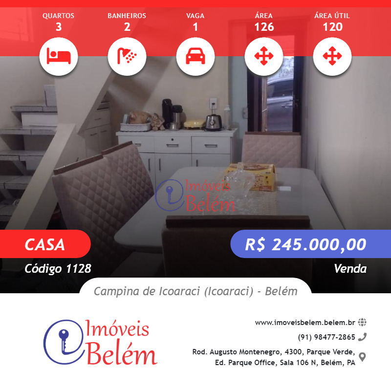 Imóveis Belém vende casa em Campina de Icoaraci!