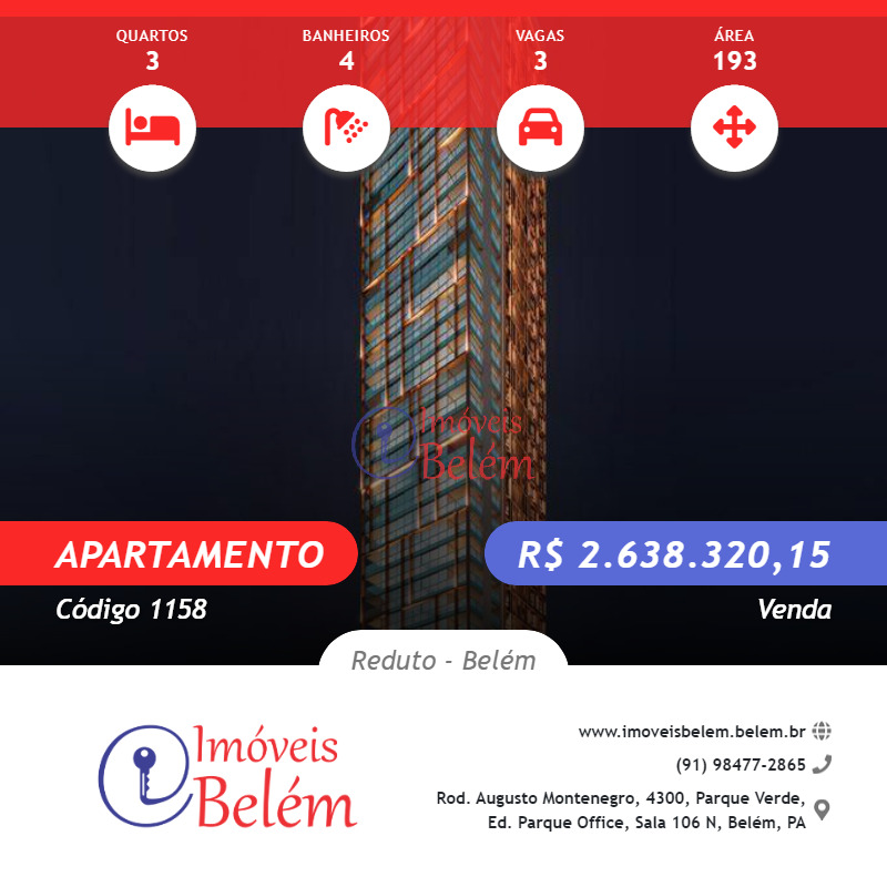 Imóveis Belém vende AP no residencial ICONIQ by Quadra